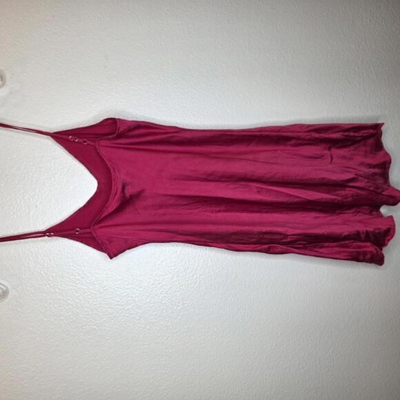 Vintage Mary Green 100% Silk slip/dress Red adjustable straps size Medium - Picture 6 of 6